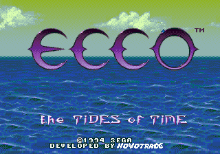 Ecco: The Tides of Time title screen for Sega Mega Drive